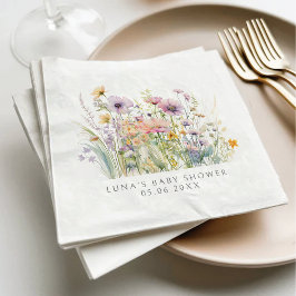 Lila Baby in Blümflora Wildblume Kinderdusche Serviette