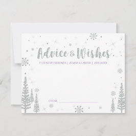 Lila Baby Shower Advice Card für Mama, Mama Hinweiskarte