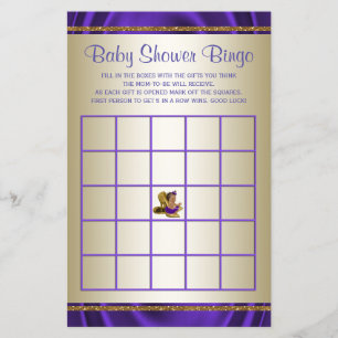 Lila Baby Shower Bingo Girl Showspiele