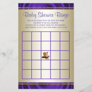 Lila Baby Shower Bingo Girl Showspiele