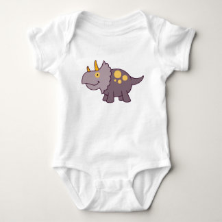 Lila Baby Triceratops Dinosaur Baby One-Piece Strampler