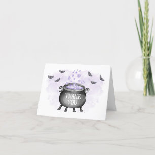 Lila Baby wird Halloween Baby Dusche brauen Dankeskarte