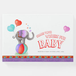 Lila Babydusche aus Zirkus-Elefanten Gästebuch