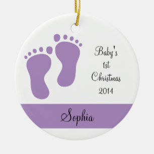 Lila Baby's 1. Weihnachten Keramikornament