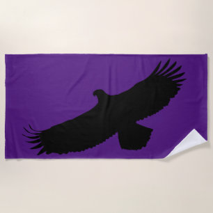 Lila Badetuch mit fliegendem Adler Farbe wählen