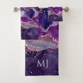 Lila Badhandtuch Set