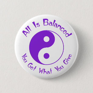 Lila Balance Yin Yang Knopf Button
