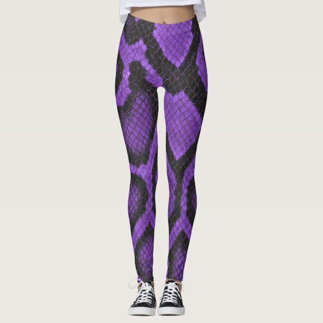 Lila Ball Python Leggings Stil 2 (Vorderseite)