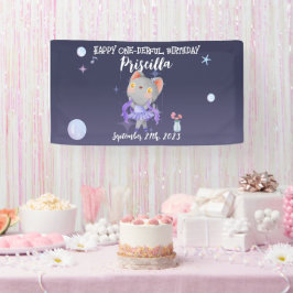 Lila Ballerina Cat Kindergeburtstag Party Banner