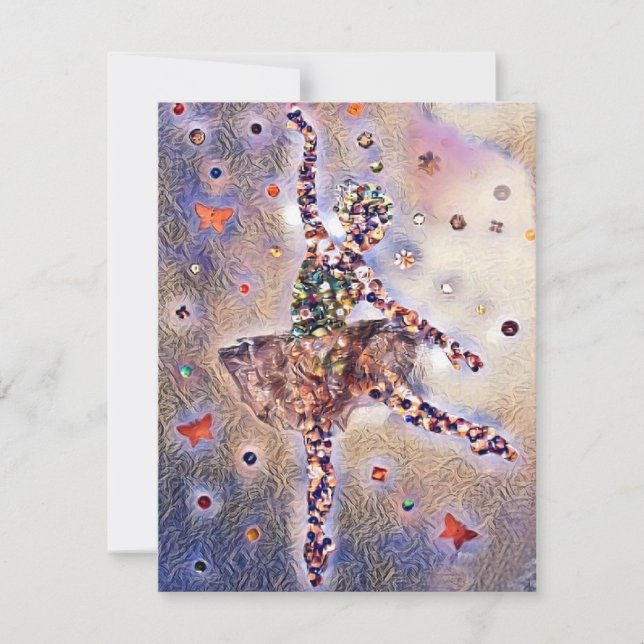 Lila Ballerina Niedliche Tanzschule für Kultur RSVP Karte (Vorderseite)