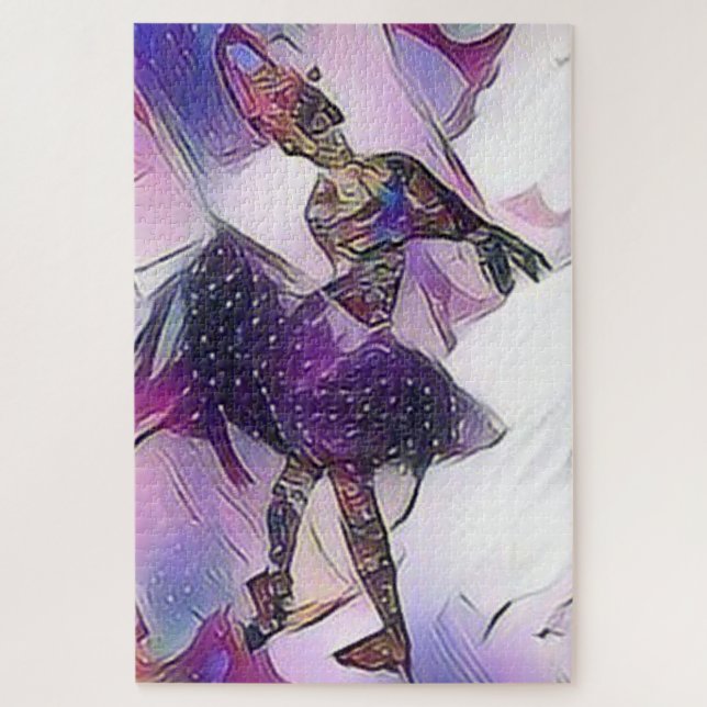Lila Ballerina Originale Kunstgiesserei Puzzle (Vertikal)