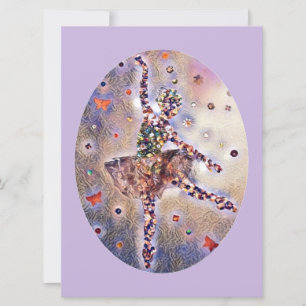 Lila Ballerina Zucker Pflaume Niedlicher Tänzer Save The Date