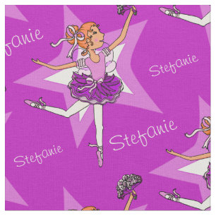 Lila Ballerinas tanzende individuelle Name Stoff