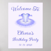 Lila Ballett Geburtstag Tutu Begrüßungszeichen