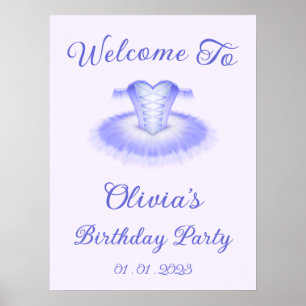 Lila Ballett Geburtstag Tutu Begrüßungszeichen Poster