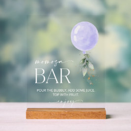 Lila Ballon, Eukalyptus, Grüne, Momosa Bar Acrylschild