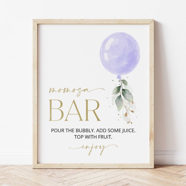 Lila Ballon, Eukalyptus, Grüne, Momosa Bar Poster (Von Creator hochgeladen)