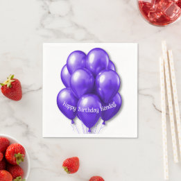 Lila Balloons Geburtstagsparty Napkins Serviette