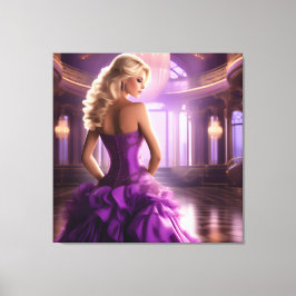 Lila Ballroom Lady Leinwanddruck
