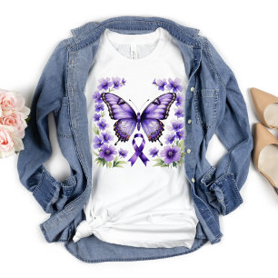 Lila Band Awareness Alzheimer, Krebs, Lupus T-Shirt