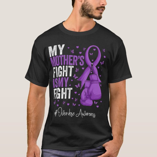 Lila Band Mutter Überdosierungsbewusstsein T-Shirt (Vorderseite)