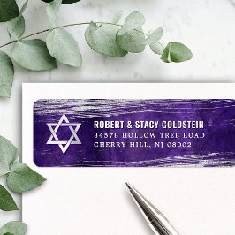 Lila Bar Mitzvah Silver Foil Bold Rücksendeadresse