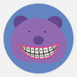 Lila Bärentrage Orthodontist Runder Aufkleber