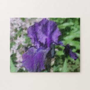 Lila Bartete Iris Blume Art Foto Malerei Puzzle