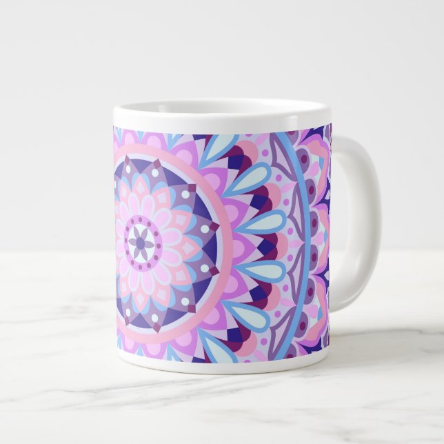 Lila Base Mandala Jumbo-Tasse (Vorderseite Rechts)