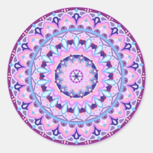 Lila Base Mandala Runder Aufkleber