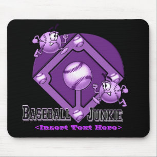 Lila Baseball-Cartoon-Maus-Pad Mousepad