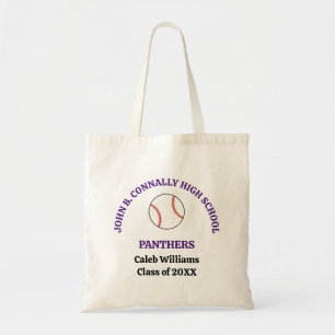 Lila Baseball-Mannschaft Personalisierte High Scho Tragetasche