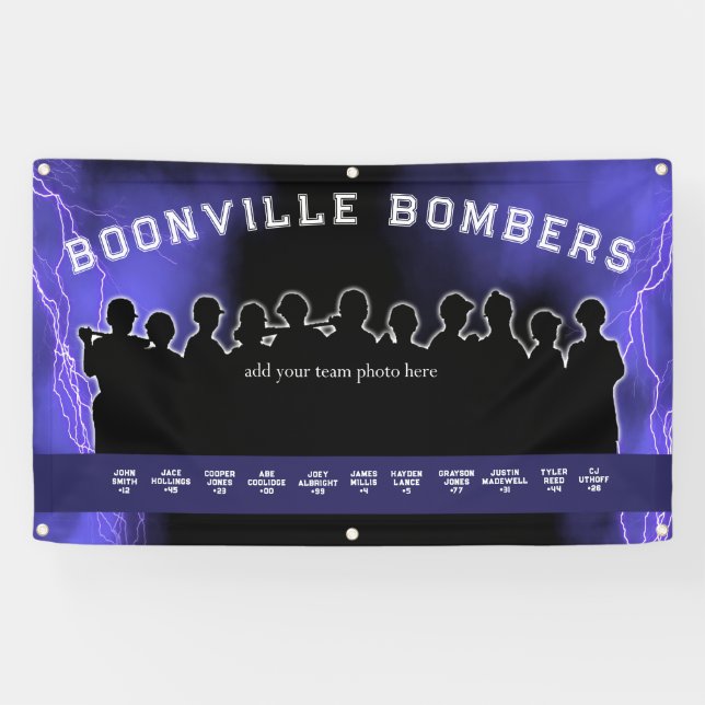 Lila Baseball Softball Dugout Banner Sportteam (Horizontal)