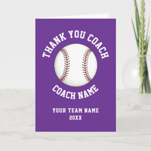 Lila Baseball-Trainer-Team-Würdigung Dankeskarte