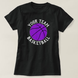 Lila Basketball Team Spielername und Jersey-Nummer T-Shirt