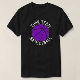 Lila Basketball Team Spielername und Jersey-Nummer T-Shirt