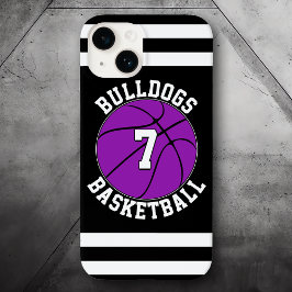 Lila Basketball-Team-Spielernummer Case-Mate iPhone 14 Hülle