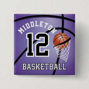 Lila Basketball-🏀 und Hoop DIY Text Button