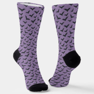 Lila Bat Pattern Halloween Socken