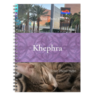 Lila Batik-Name und FotoCollage Notizblock