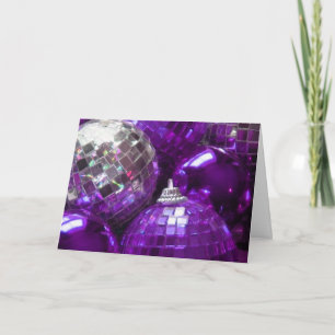 Lila Baubles "Frohe Weihnachten" Grüße Karte