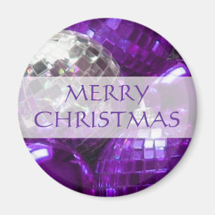 Lila Baubles "Frohe Weihnachten" Kühlschrankmagnet Magnet