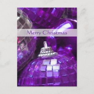 Lila Baubles Postkartenporträt "Frohe Weihnachten" Feiertagspostkarte