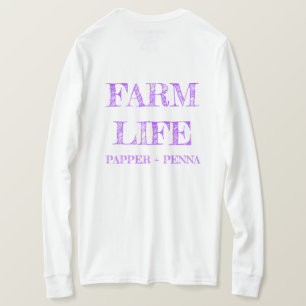 Lila Bauernhof Langschläfer T - Shirt