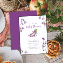 Lila Bauernmarkt Florale Aubergine Baby Shower 