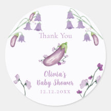 Lila Bauernmarkt Florale Aubergine Baby Shower 