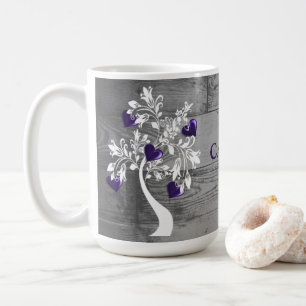 Lila Baum des Herzens Personalisierte Kaffee-Tasse Kaffeetasse