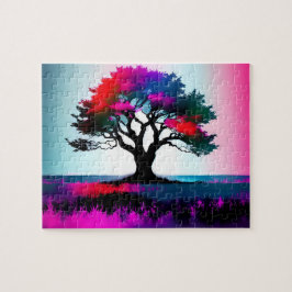 Lila Baum des Lebens Puzzle