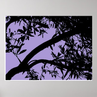 Lila Baum-Niederlassungs-Druck Poster
