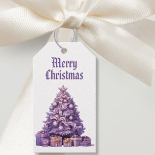 Lila Baum Nostalgic Frohe Weihnachten Geschenkanhänger